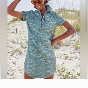 Vineyard Vine Margo camo shirt dress size 10